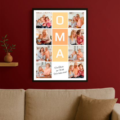 Wir lieben dich, Oma! – personalisiertes Poster für die Großmutter