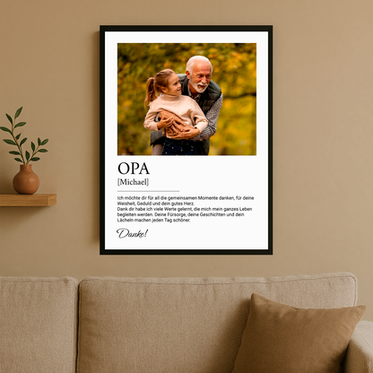 Dankeschön an einen außergewöhnlichen Großvater – personalisiertes Poster für den Großvater
