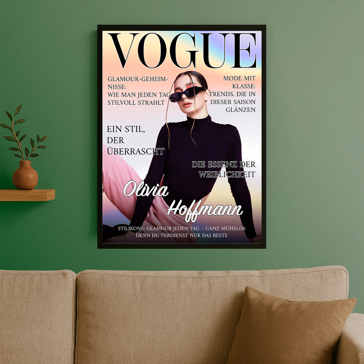 Frau wie vom Vogue-Cover – personalisiertes Poster für sie