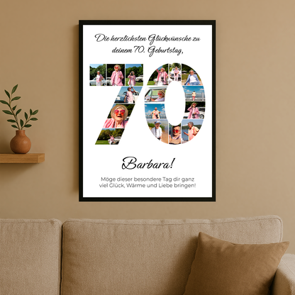 Zum 70. Geburtstag – personalisiertes Poster für Oma