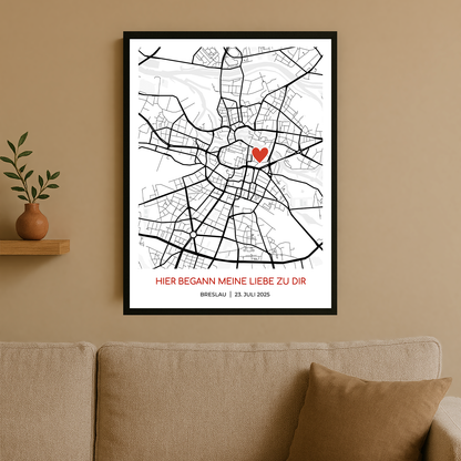 Liebeskarte – personalisiertes Poster für Paare