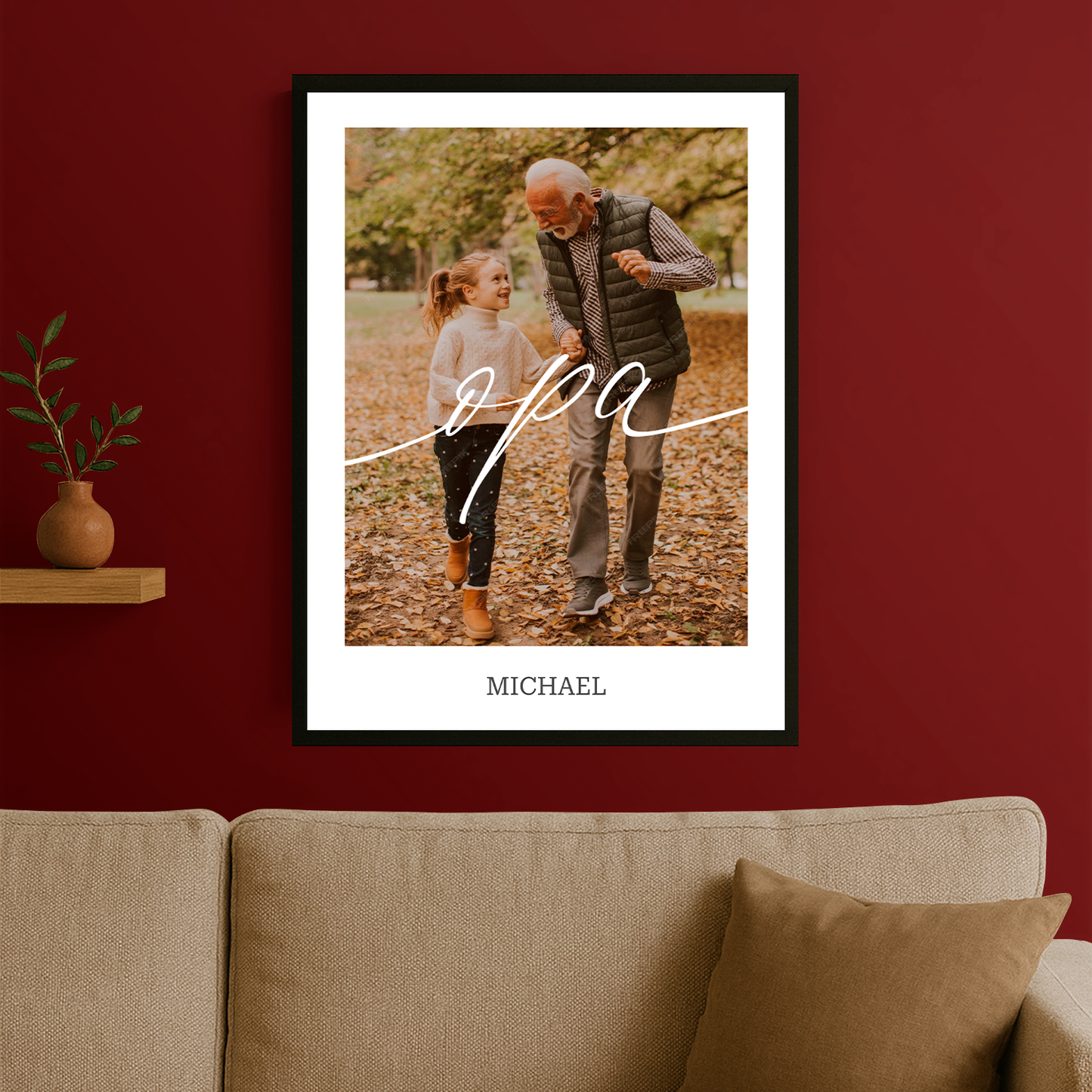 Foto + Name des Opas - personalisiertes Poster für den Großvater