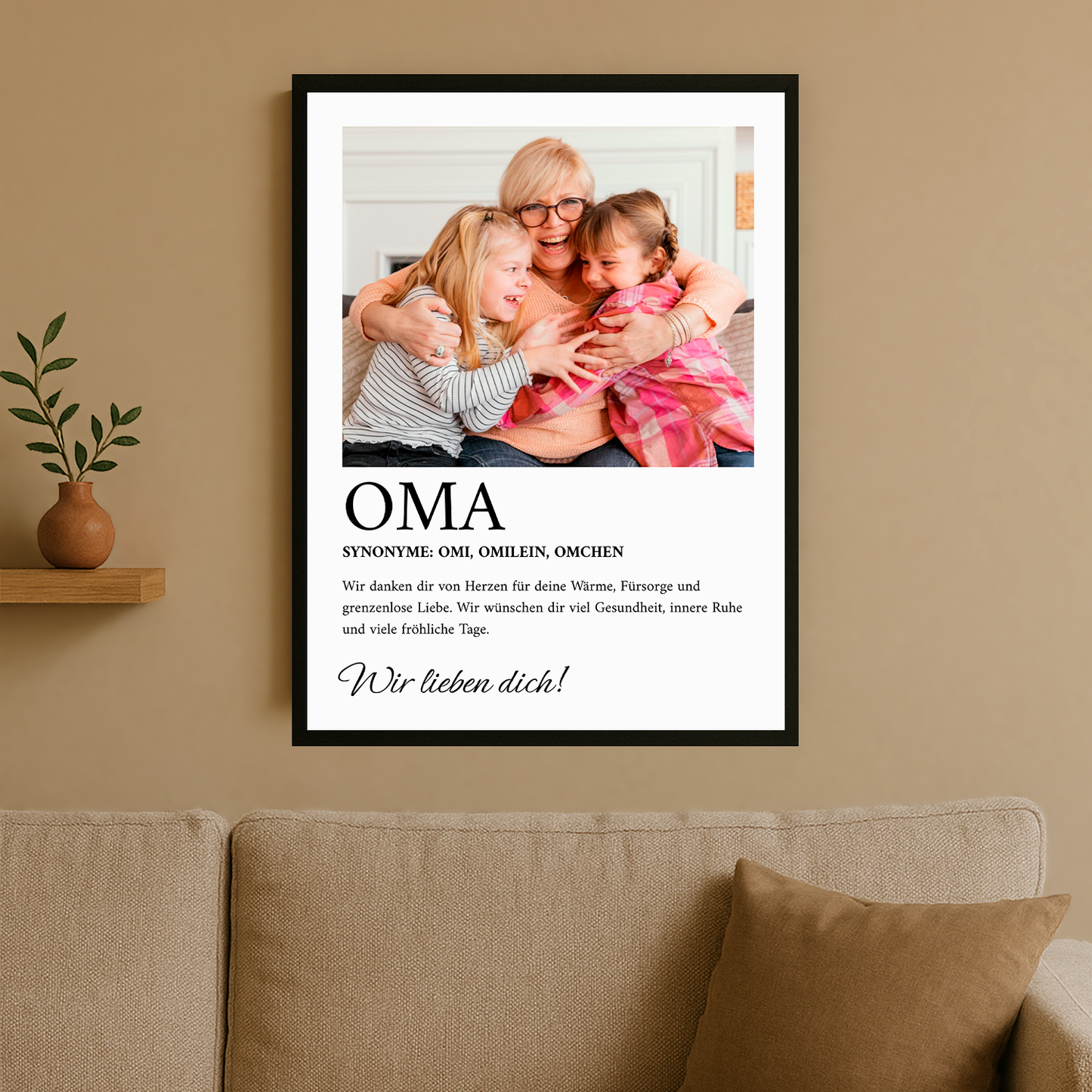 Oma, wir lieben dich! – personalisiertes Poster für die Großmutter