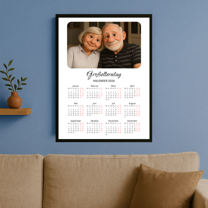 Kalender zum Großmutter- und Großvatertag – personalisiertes Poster für Großeltern