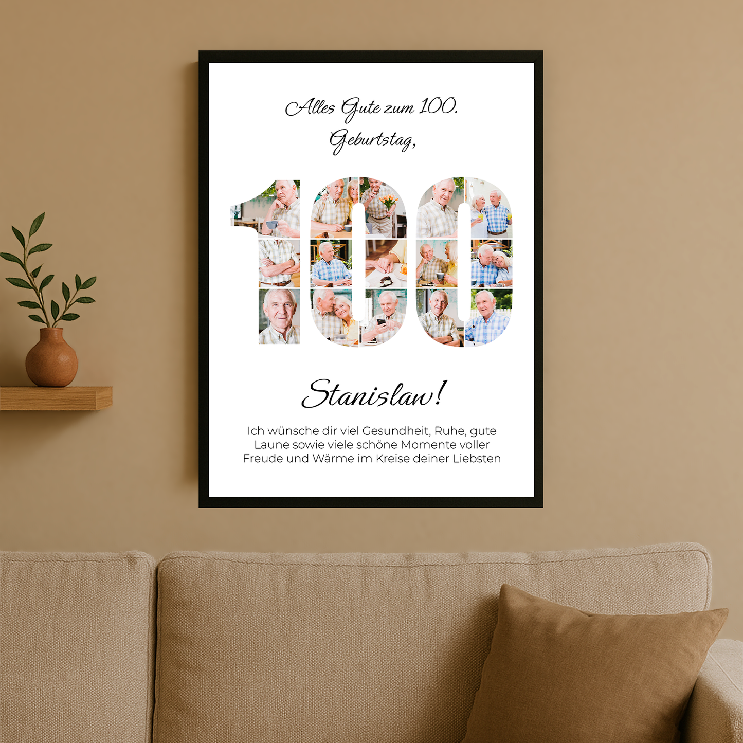 Zum 100. Geburtstag – personalisiertes Poster für Mann