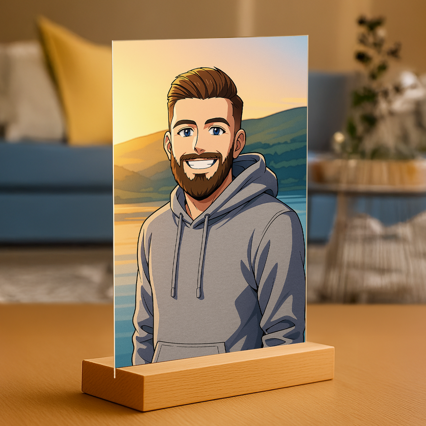 Junge im Anime-Stil - Acrylglas Porträt für Mann