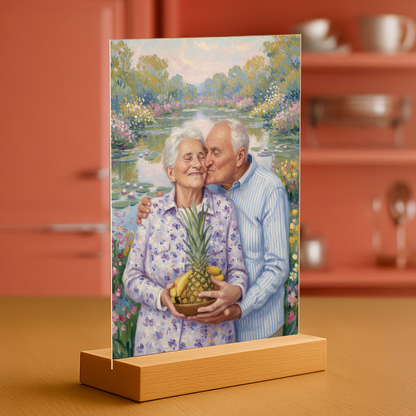 Großeltern im Monet-Stil – Acrylglas-Porträt für Großeltern