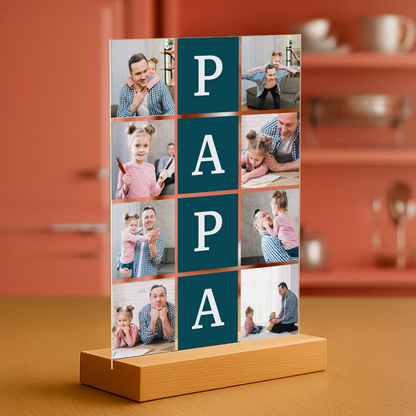Fotocollage mit 8 Fotos – personalisierter Glasdruck