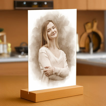 Frau im Coffee-Stil - Acrylglas-Porträt für sie