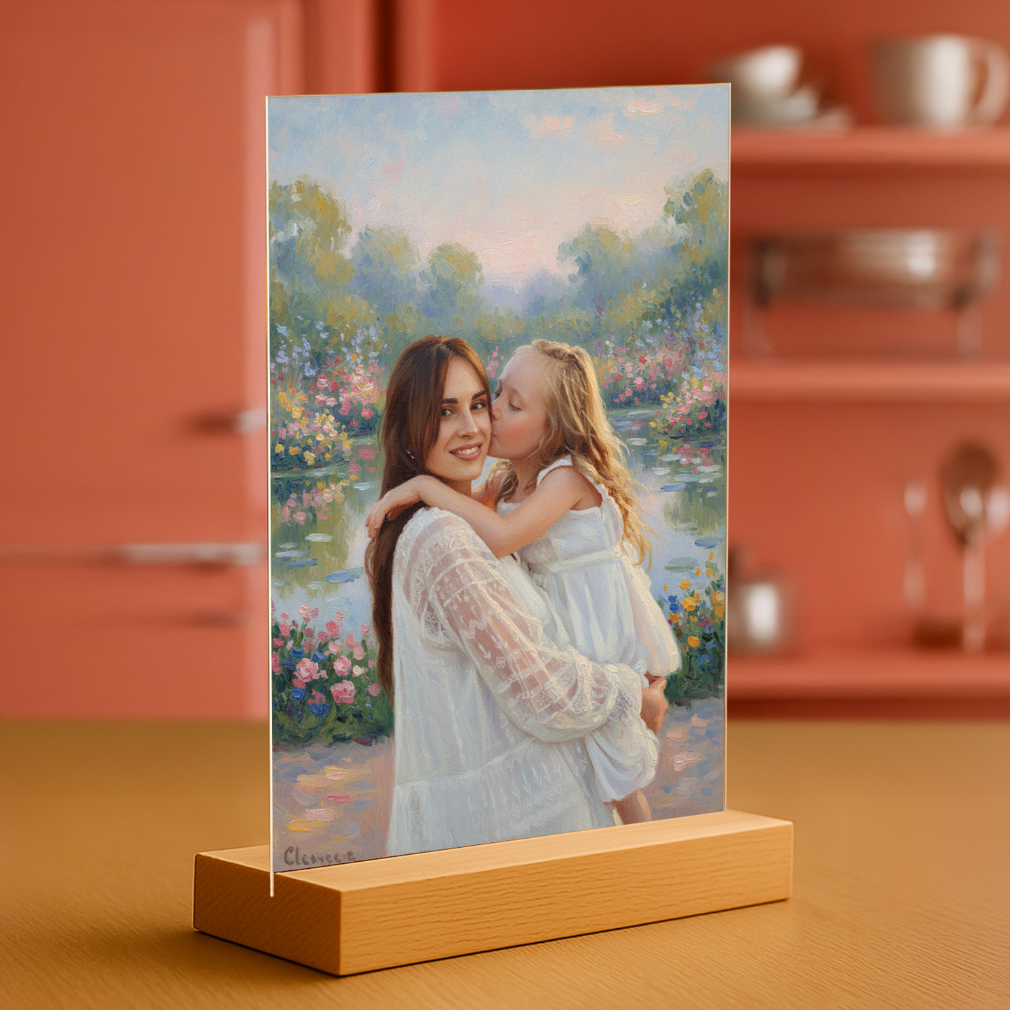 Ölgemälde-Stil auf Acrylglas - Geschenk zum Muttertag