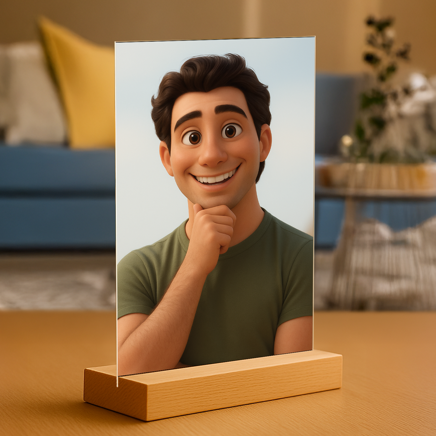 Mann im 3D-Animationsstil - Acrylglas Porträt für Mann