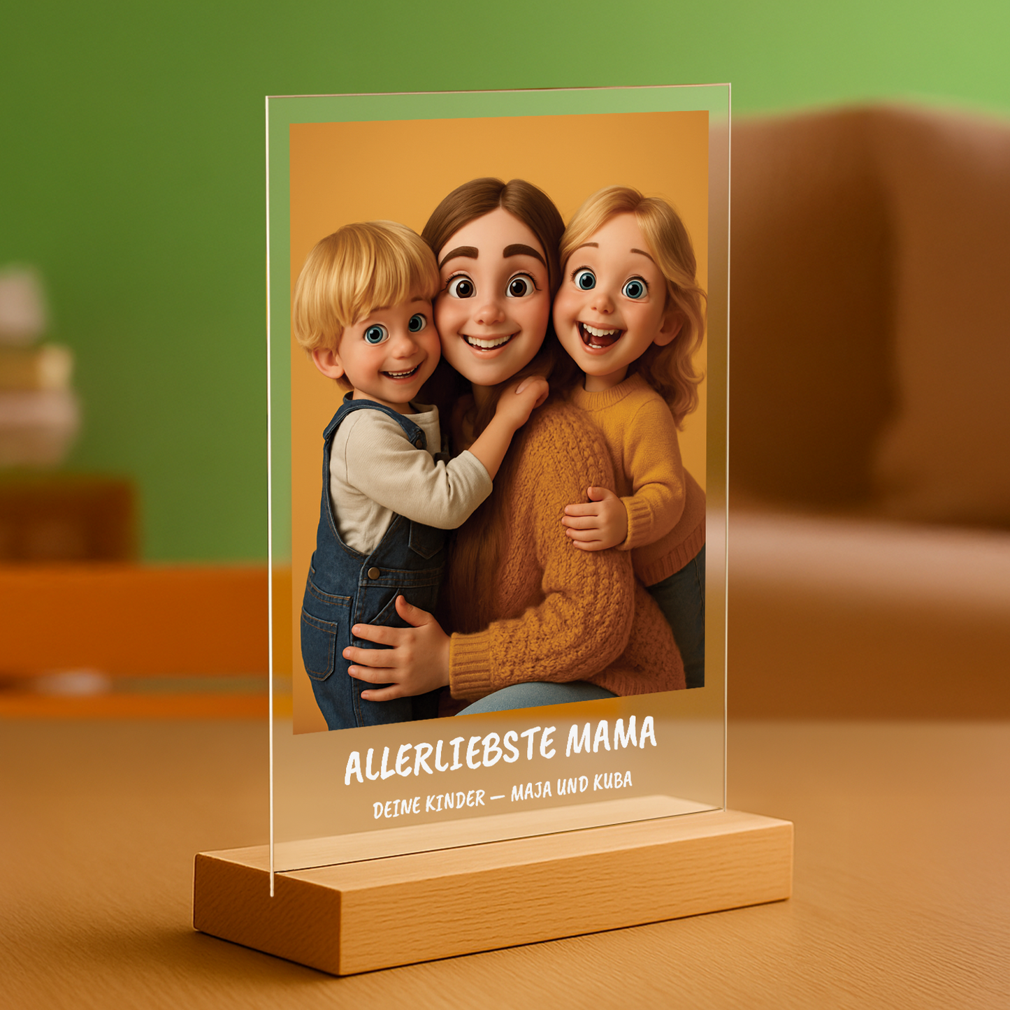 Comic-Porträt auf Acrylglas – Geschenk zum Muttertag