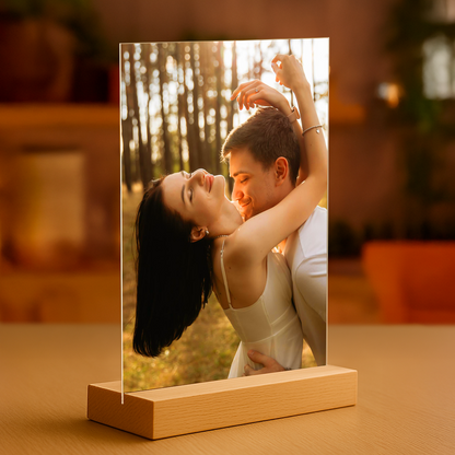 Gemeinsames Foto der Verliebten – personalisierter Druck auf Glas für Paare