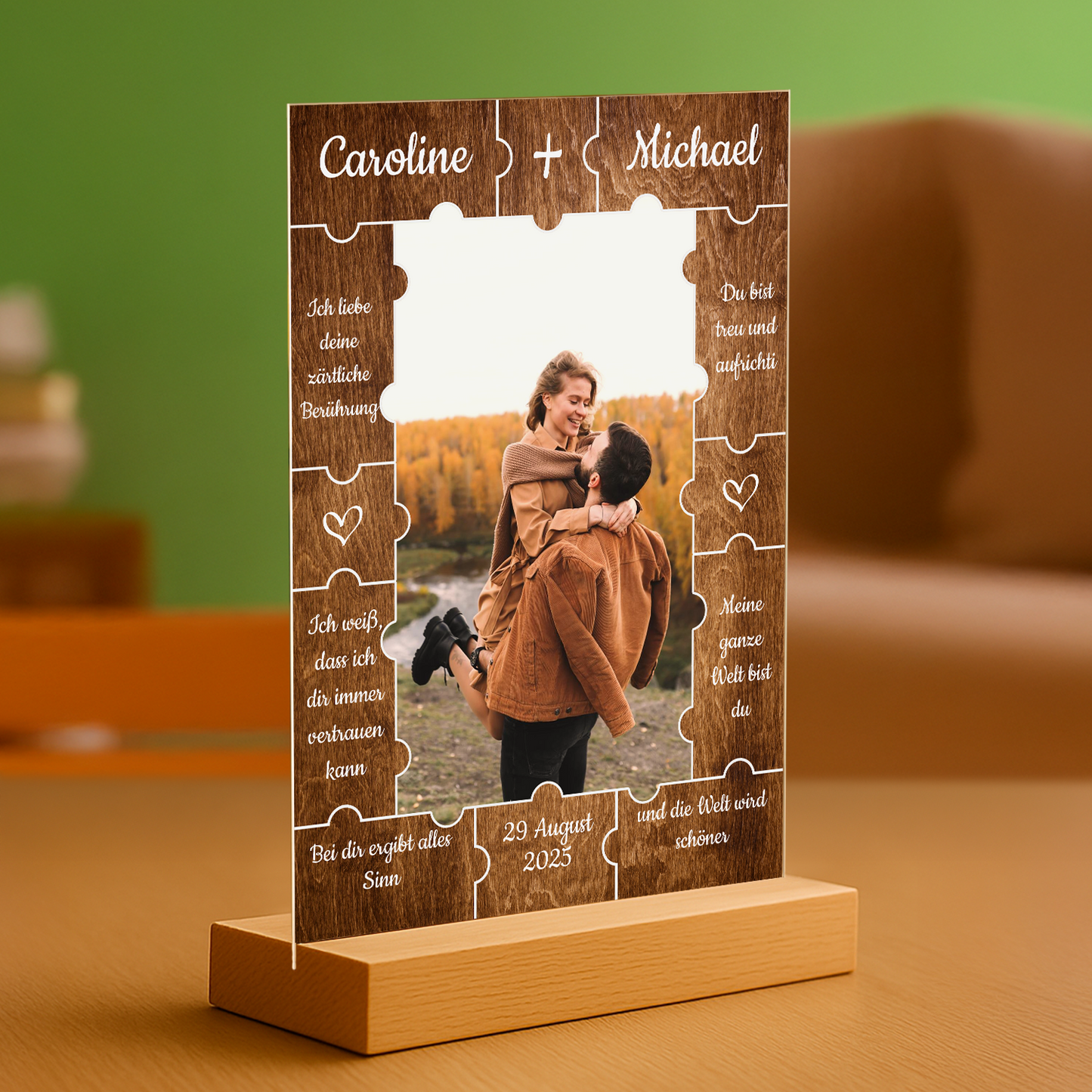 Puzzle für Verliebte – personalisierter Druck auf Glas für Paare