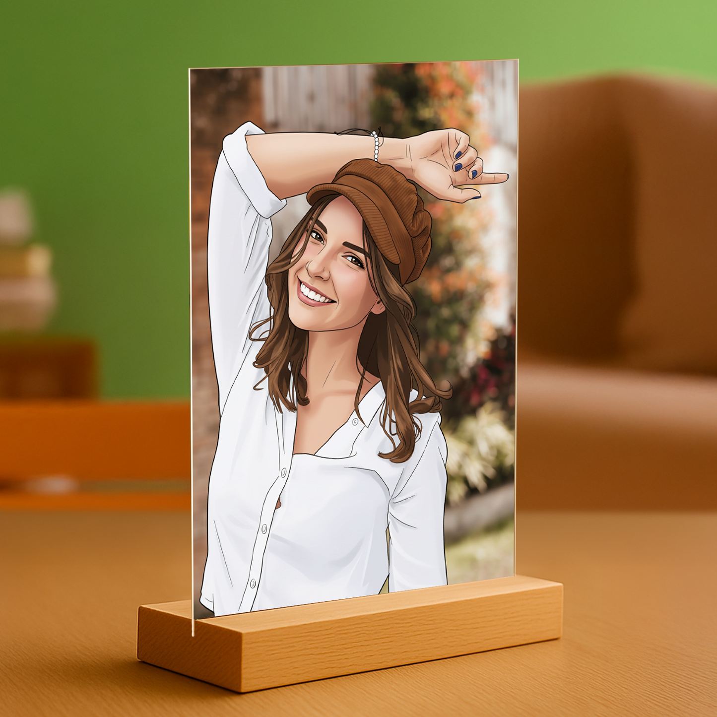 Mädchen im Cartoon-Stil - Acrylglas-Porträt für sie