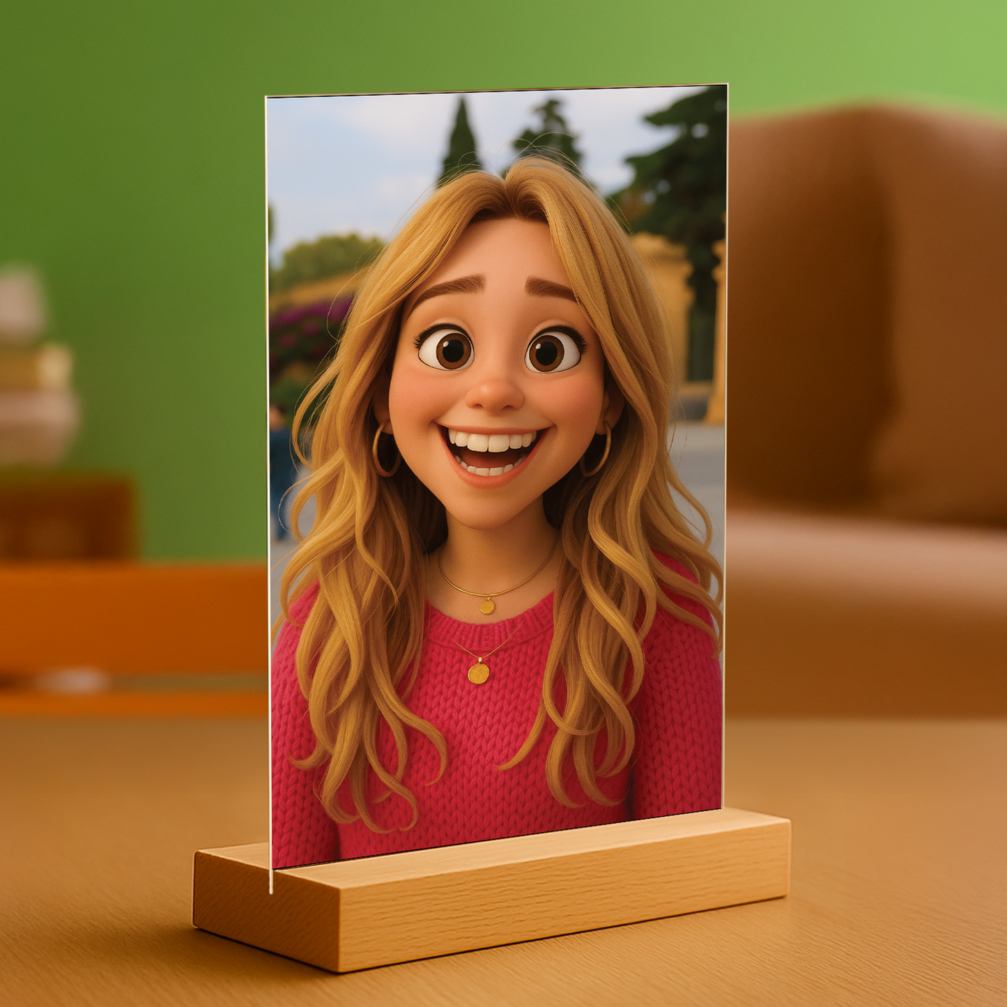 Sie im 3D-Animationsstil - Acrylglas-Porträt für sie