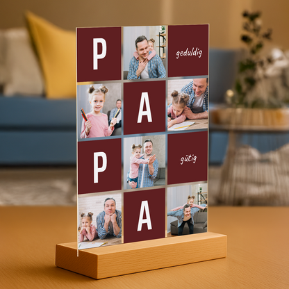Guter und geduldiger Papa – personalisierter Glasdruck