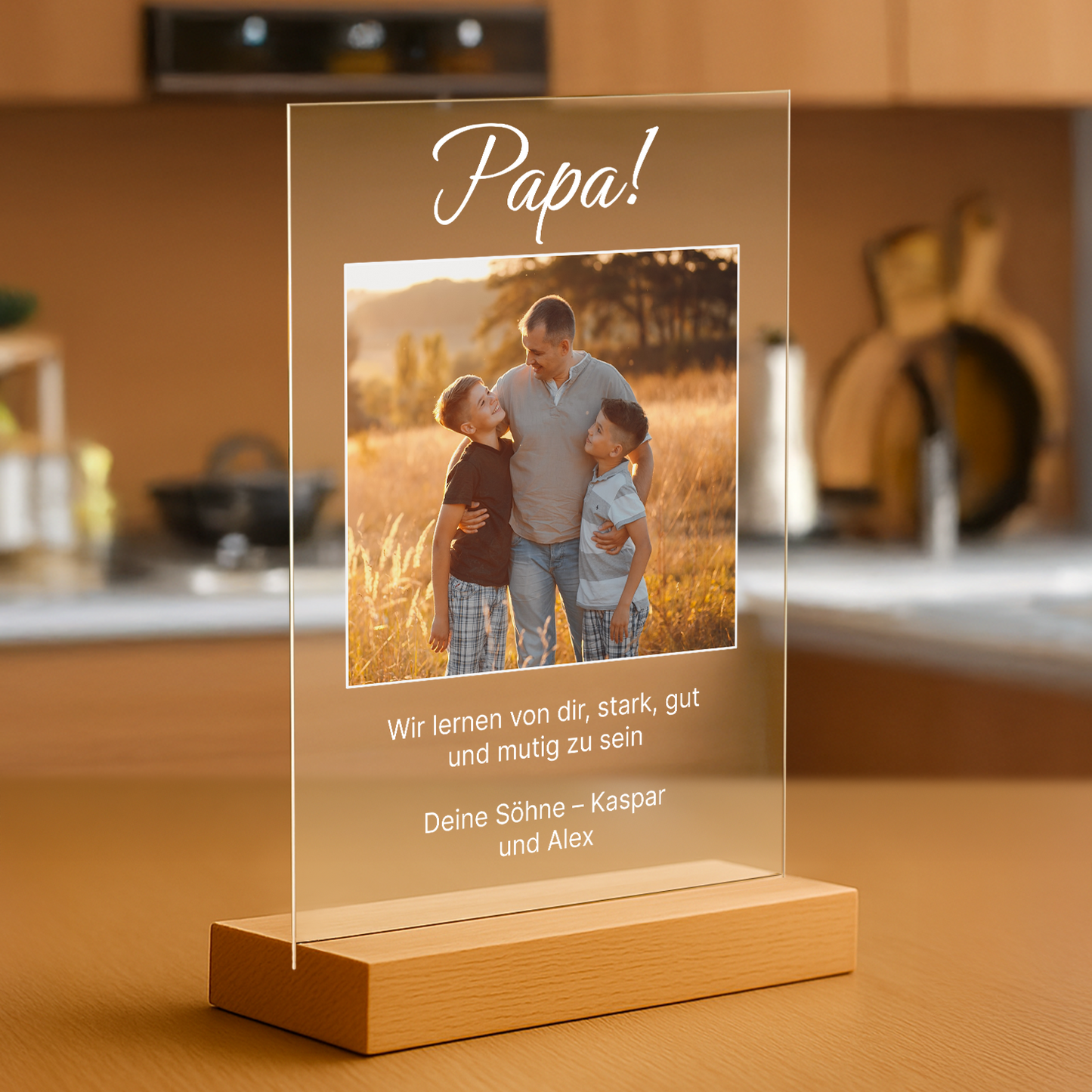 Papa! - personalisierter Glasdruck