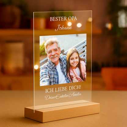 Bester Opa – personalisierter Glasdruck für den Opa