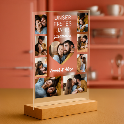 Das erste gemeinsame Jahr – personalisierter Druck auf Glas