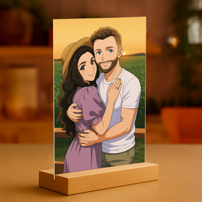 Paar im Anime-Stil - Acrylglas-Porträt für Paare