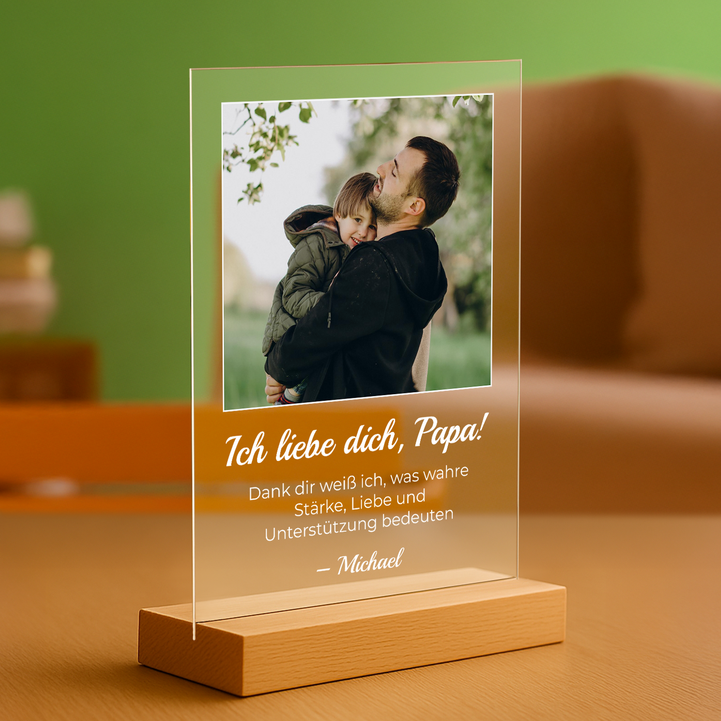 Dankeschön für Papa – personalisierter Glasdruck
