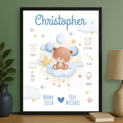 Geburtsdaten Poster - personalisiertes Poster für Kind - Emmygift.de