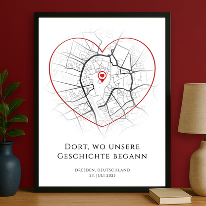 Der Anfang eurer gemeinsamen Geschichte – personalisiertes Poster für Paare