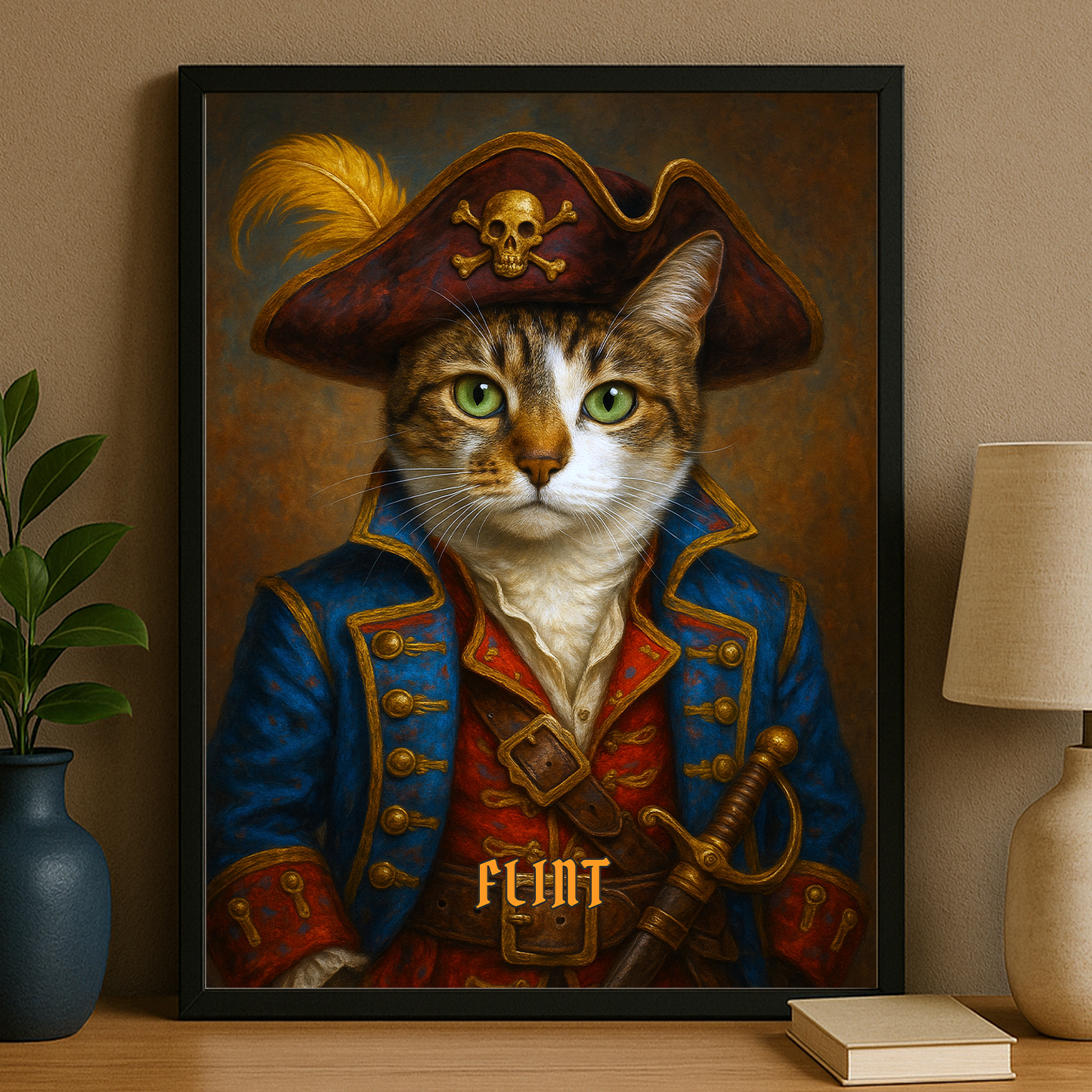 Haustier als Pirat – personalisiertes Poster für Katzenliebhaber