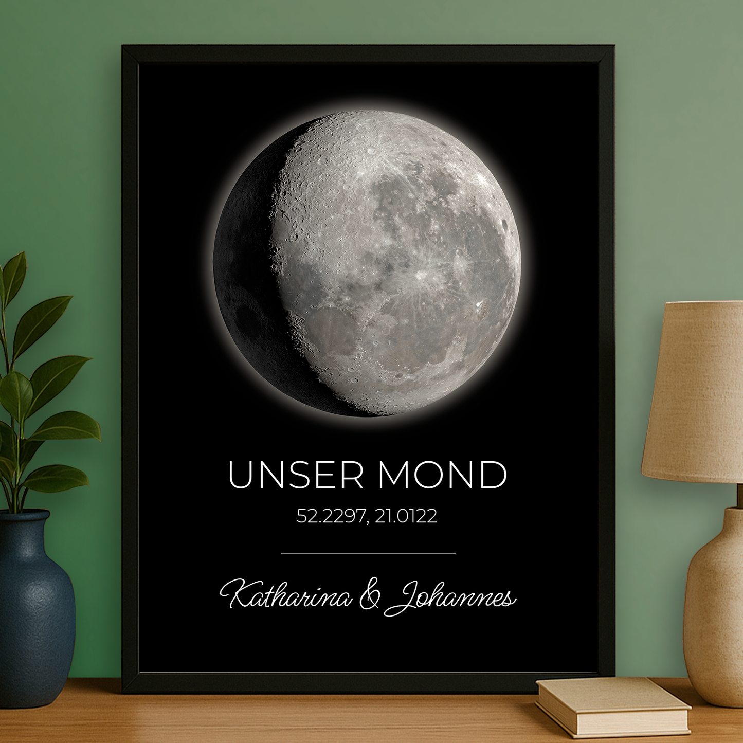 Mond – personalisiertes Poster für Paare