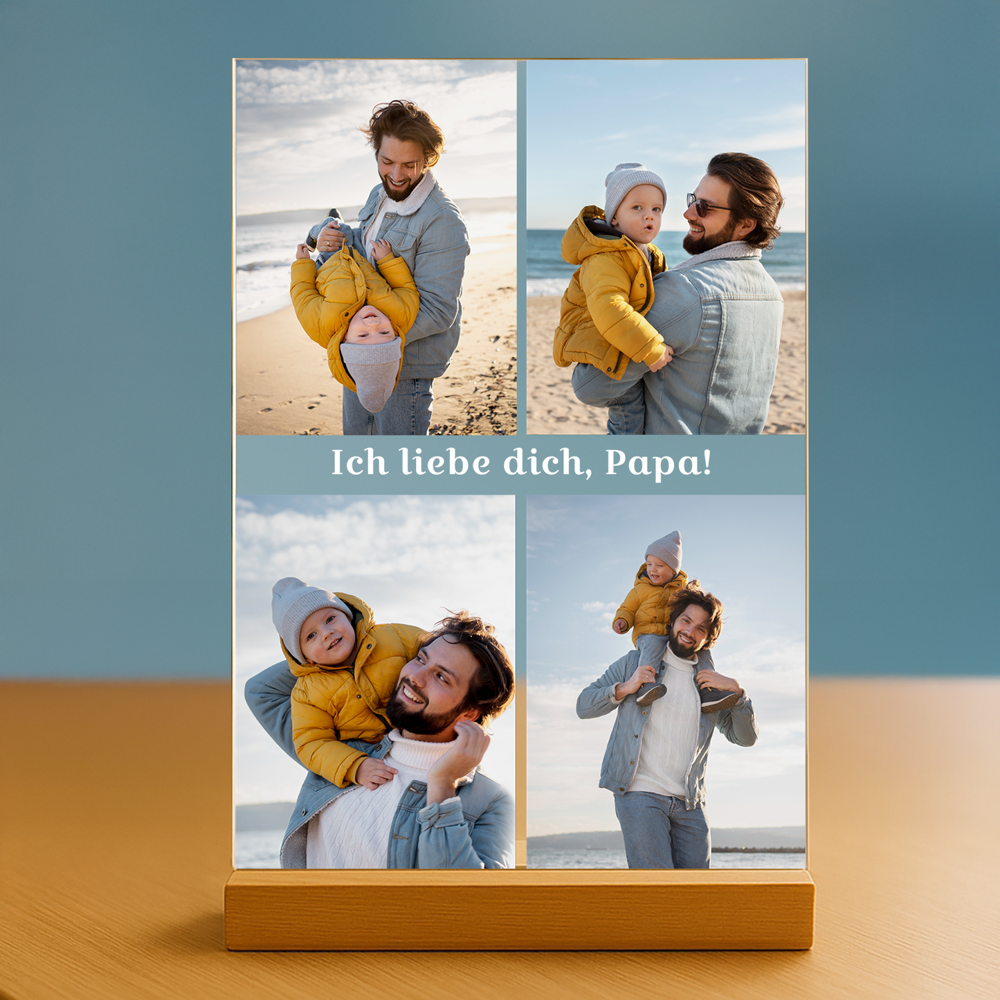 Ich liebe dich, Papa! – personalisierter Glasdruck