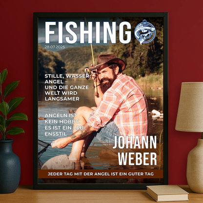 Angelmeister - personalisiertes Poster für einen Angler