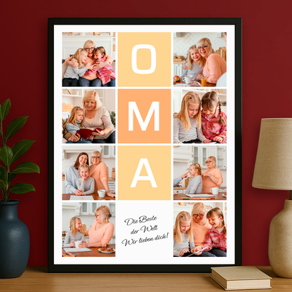 Wir lieben dich, Oma! – personalisiertes Poster für die Großmutter