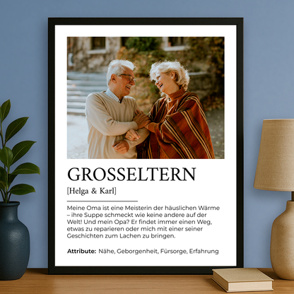 Geliebte Großeltern - personalisiertes Poster für Großeltern