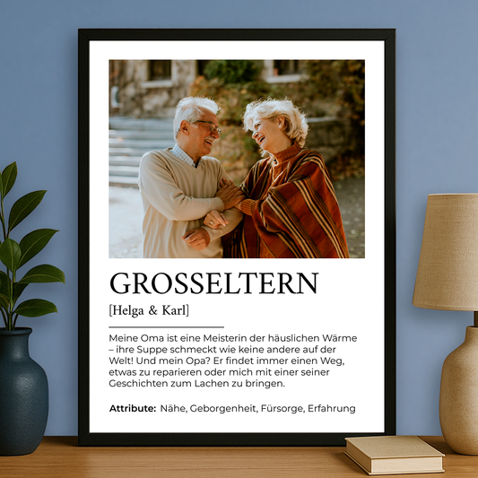 Geliebte Großeltern - personalisiertes Poster für Großeltern