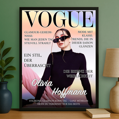 Frau wie vom Vogue-Cover – personalisiertes Poster für sie