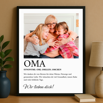 Oma, wir lieben dich! – personalisiertes Poster für die Großmutter