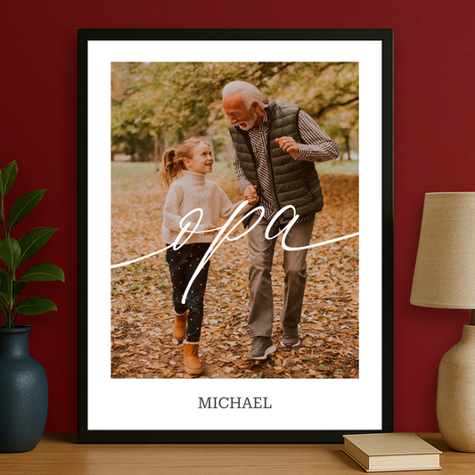 Foto + Name des Opas - personalisiertes Poster für den Großvater