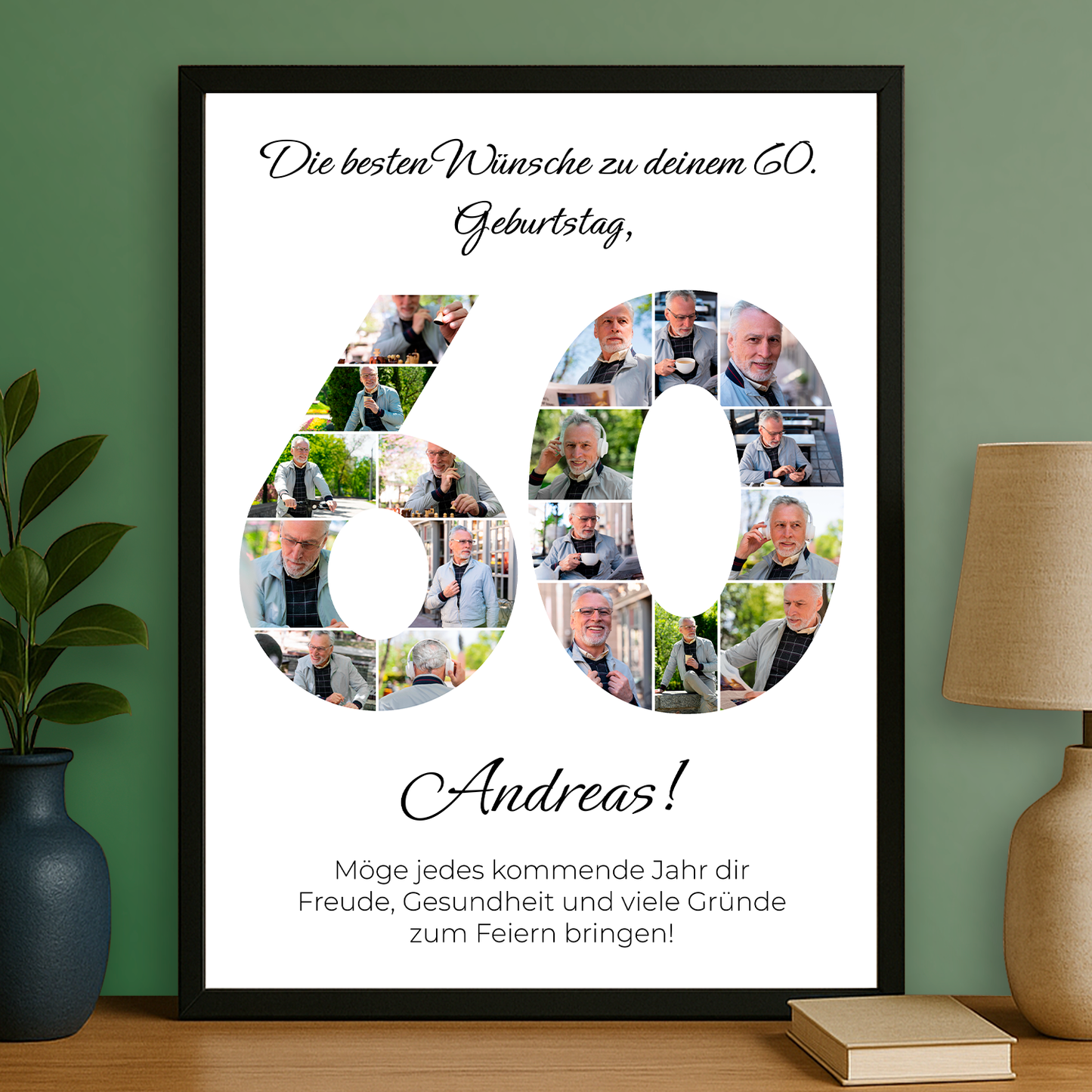 Zum 60. Geburtstag – personalisiertes Poster für ihn