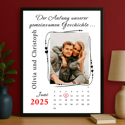 Der Beginn einer gemeinsamen Geschichte – personalisiertes Poster für Paare
