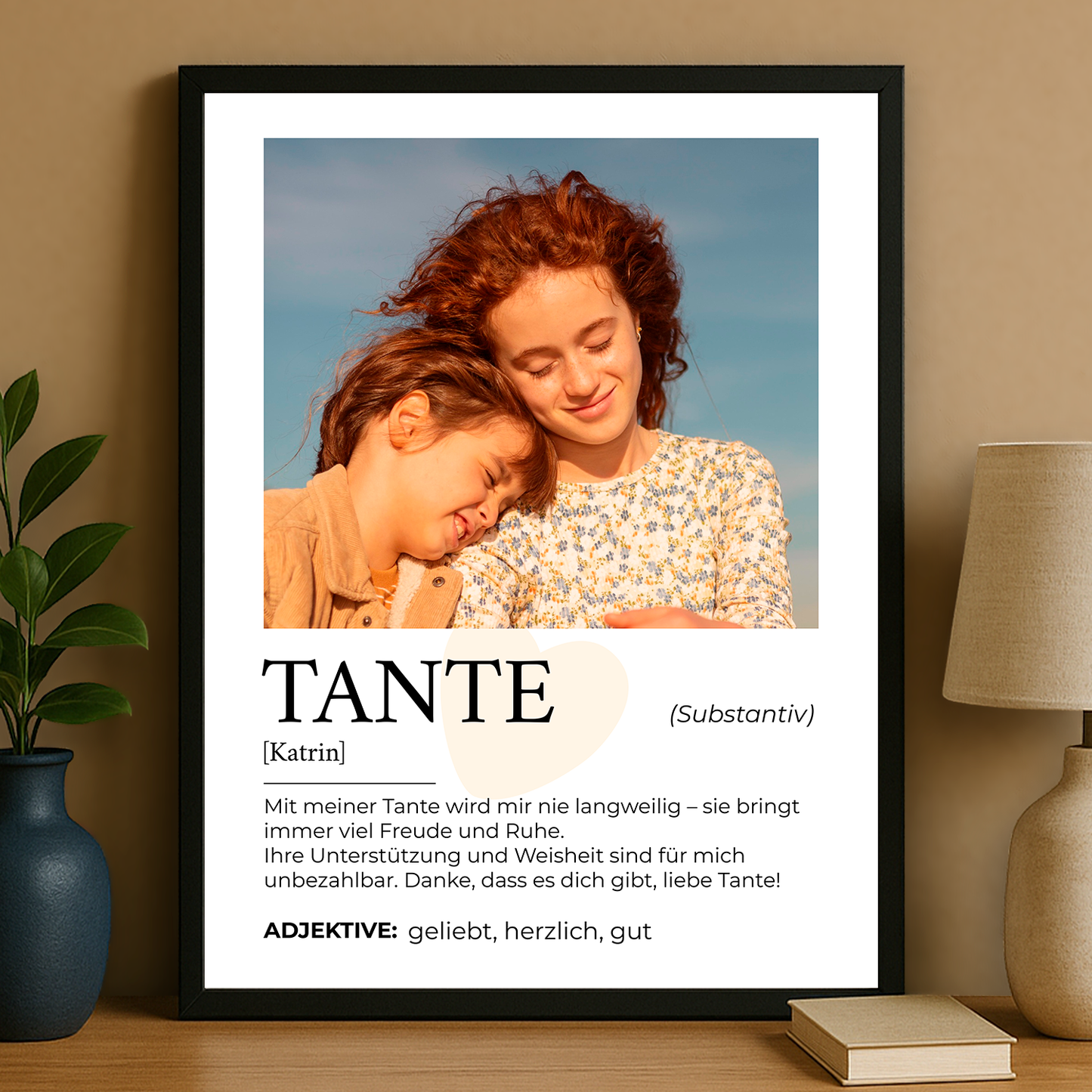 Liebe Tante – personalisiertes Poster für die Tante