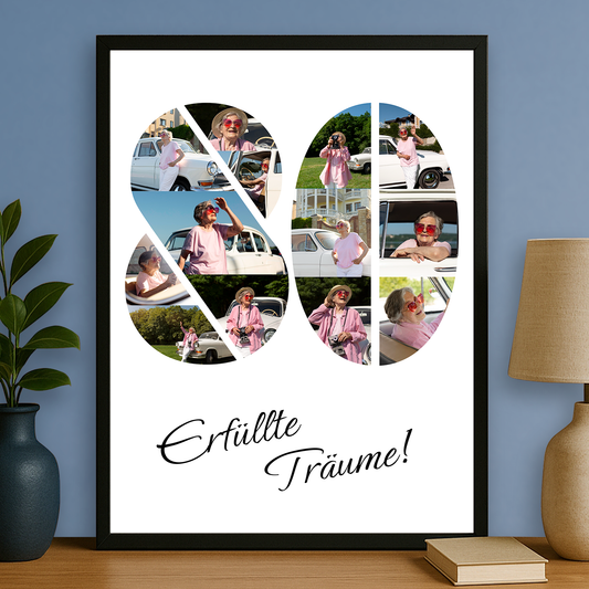 Zum 80. Geburtstag – personalisiertes Poster für die Oma
