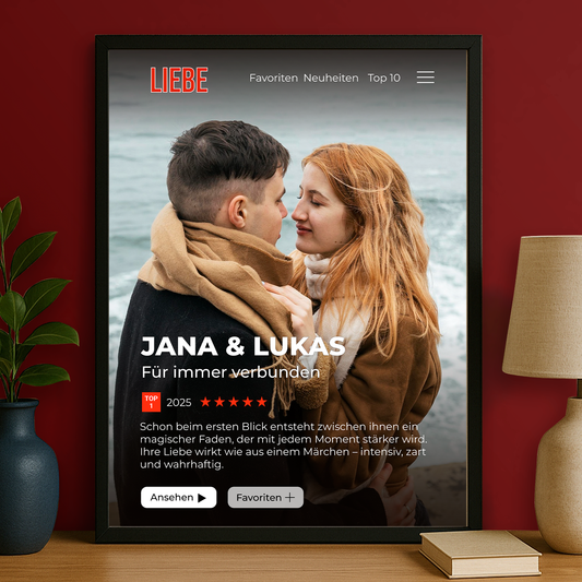Liebe wie im Film – personalisiertes Poster für Paare