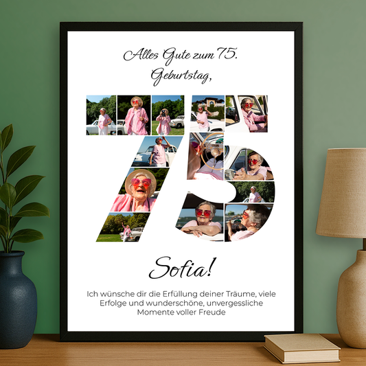 Personalisiertes Poster „75. Geburtstag“ - ein besonderes Geschenk für sie