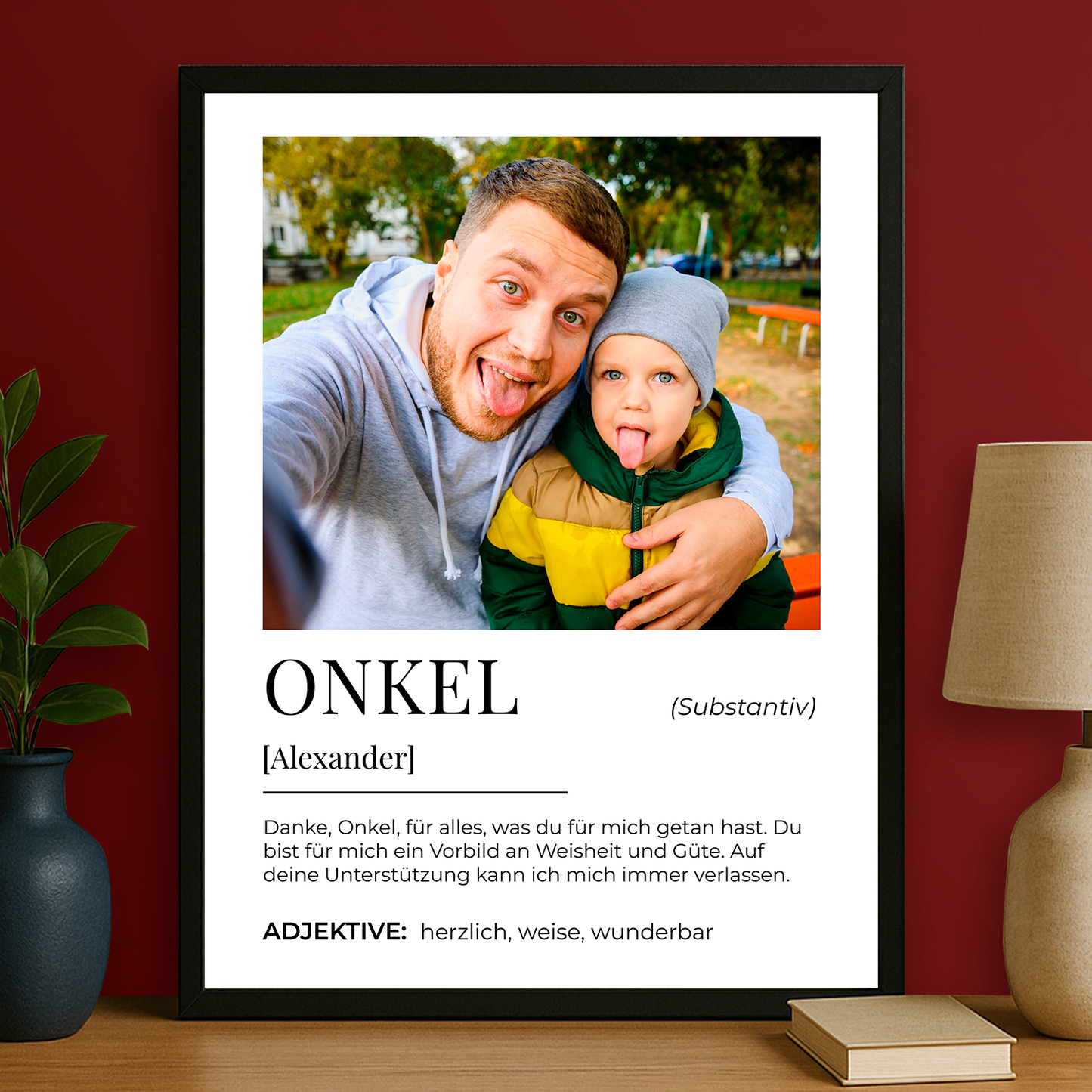Dankeschön für den Onkel – personalisiertes Poster für den Onkel