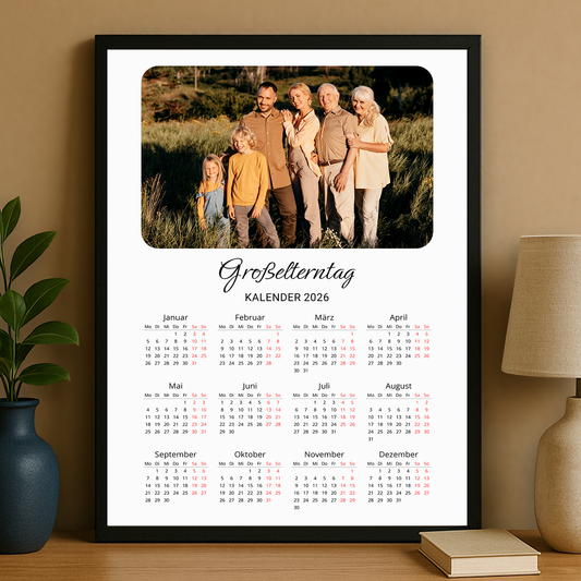 Kalender voller Erinnerungen – personalisiertes Poster für Großeltern