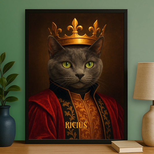 Der Katzenmonarch – ein Porträt auf einem Poster für Katzenliebhaber