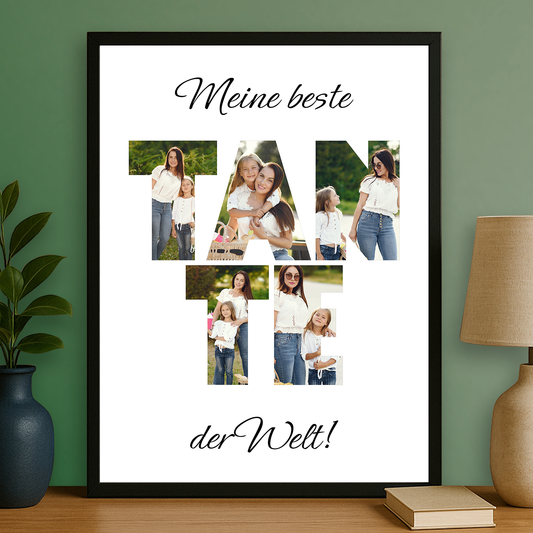 Die beste Tante der Welt – personalisiertes Poster für die Tante