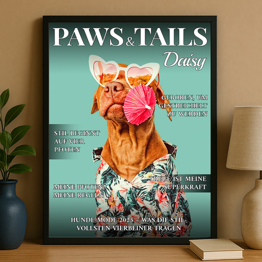 Hund auf dem Cover – personalisiertes Poster für Hundeliebhaber