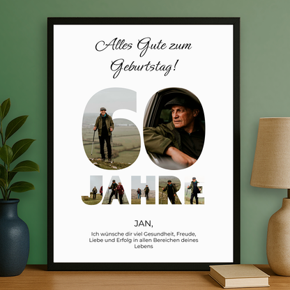 Alles Gute zum 60. Geburtstag – personalisiertes Poster für Männer